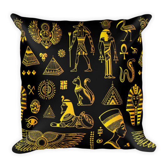 Rich Ancient Egyptian Mystical Symbols Premium Indoor Pillow (20X12 OR 18x18) - Hand Made to Order - falooka